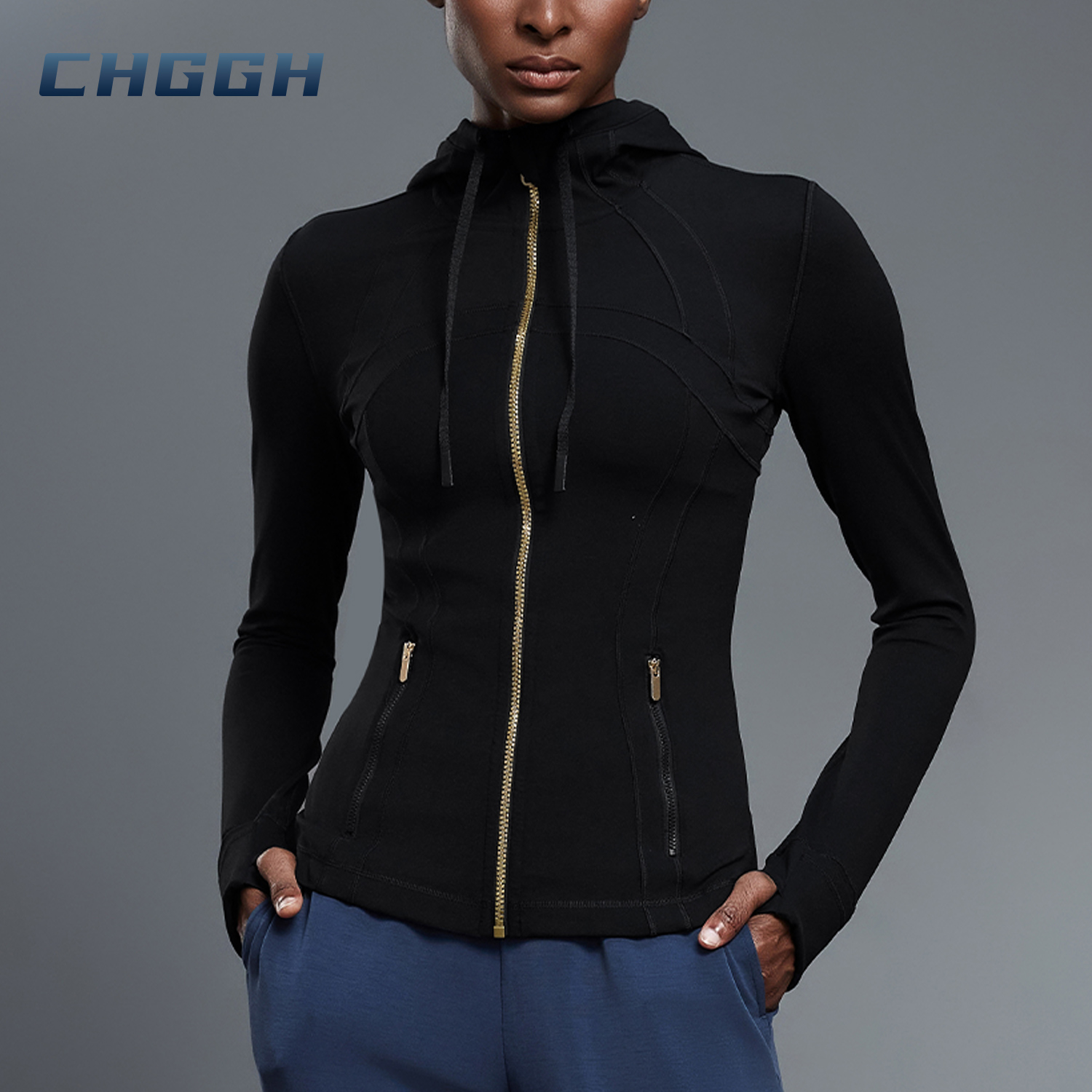 Stand Collar Thumb Holes