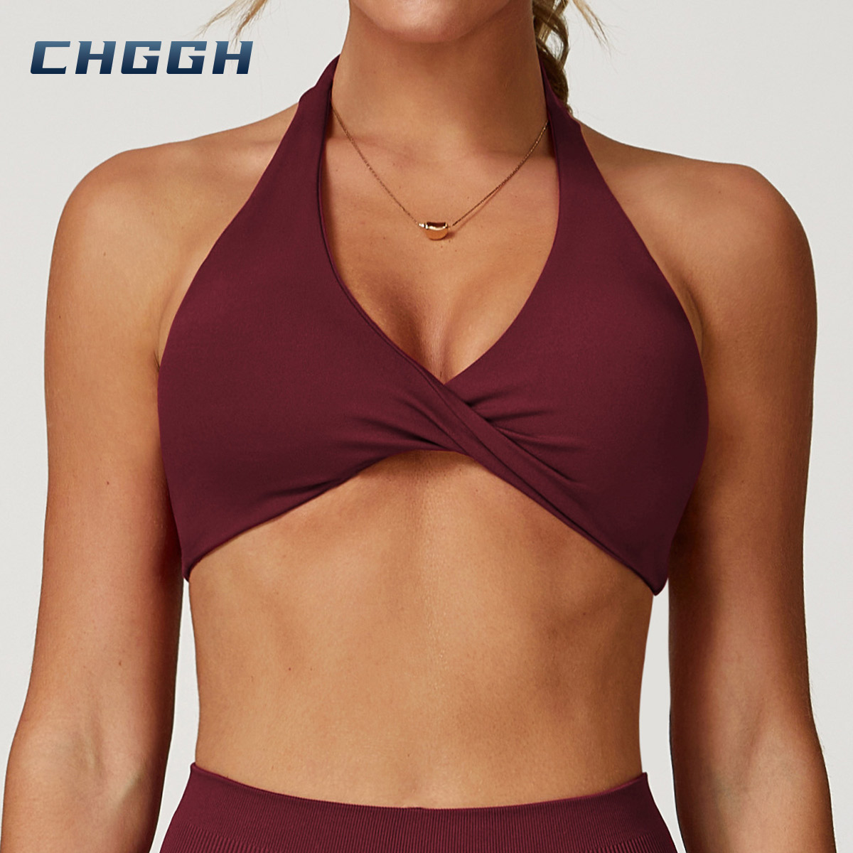 Halter Cross Back Sports Bra