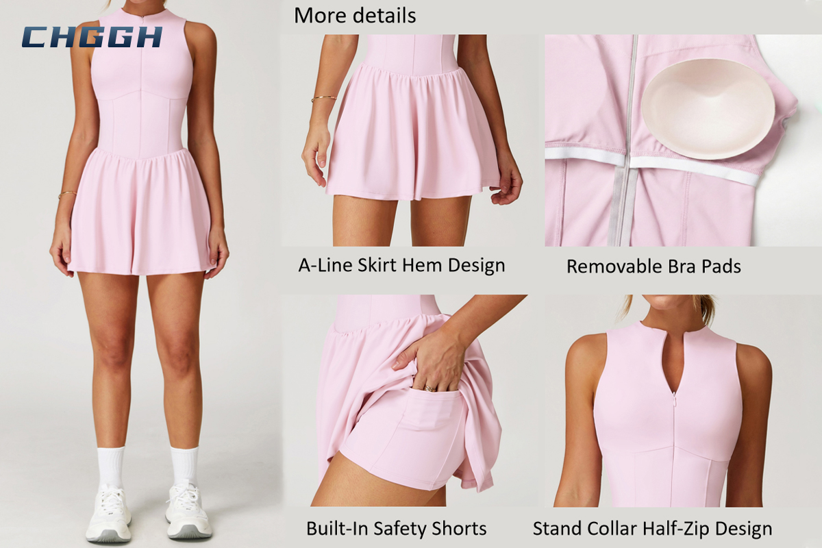 high-neck tennis dress