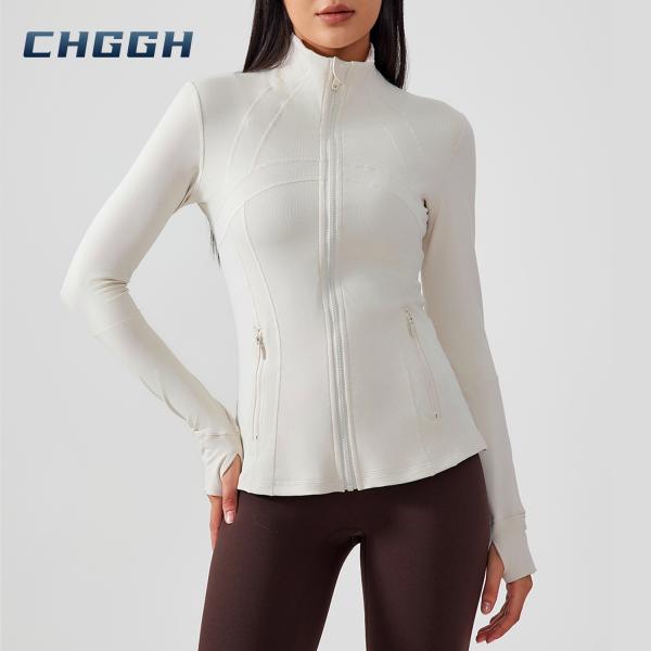 Stretch Long Sleeve Zip Up Fitness Top for Running & Training