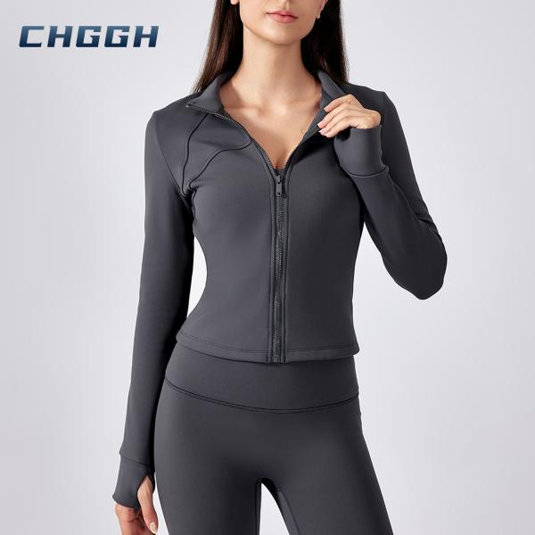 Warm Slim Fit Long Sleeve Zip Up for Yoga, Running & Cycling