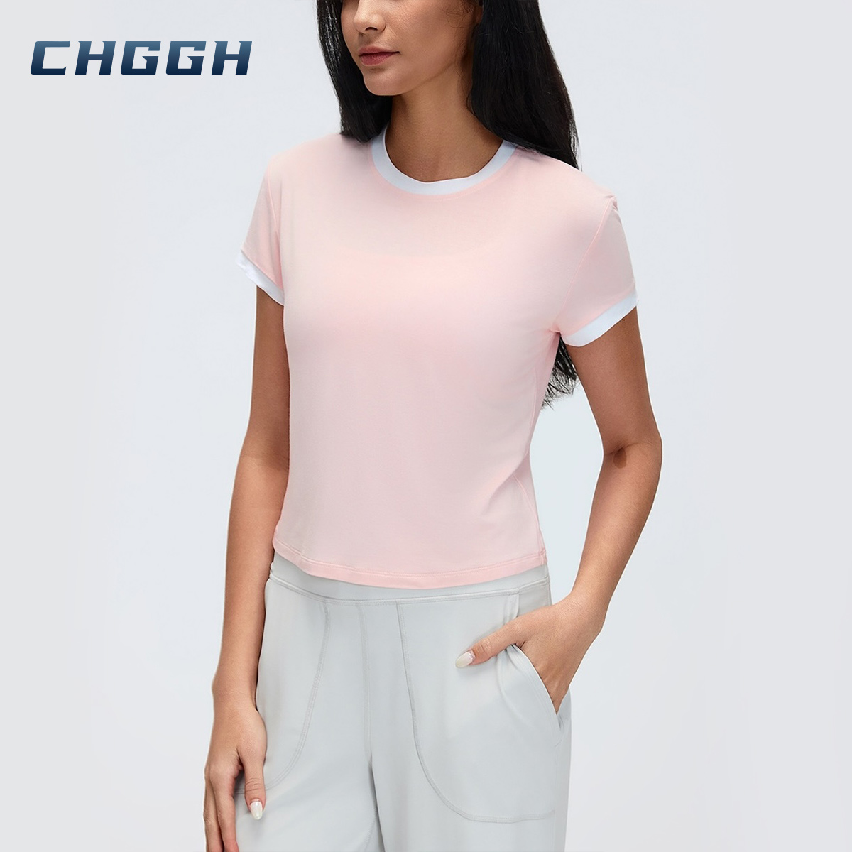 Shoulder Fit Short Sleeve Yoga Top