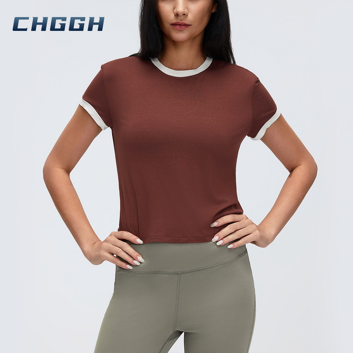 Shoulder Fit Short Sleeve Yoga Top