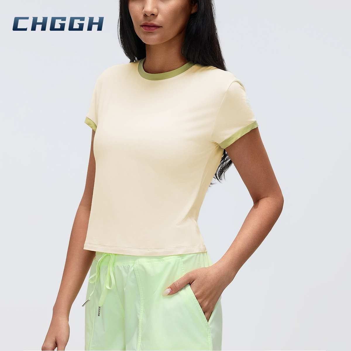 Shoulder Fit Short Sleeve Yoga Top