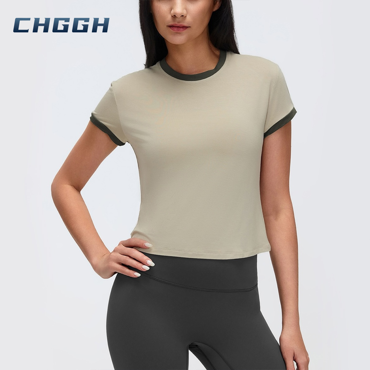 Shoulder Fit Short Sleeve Yoga Top