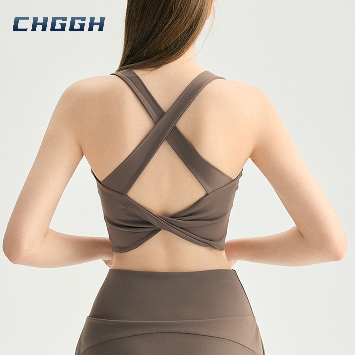 Twisted back sports bra