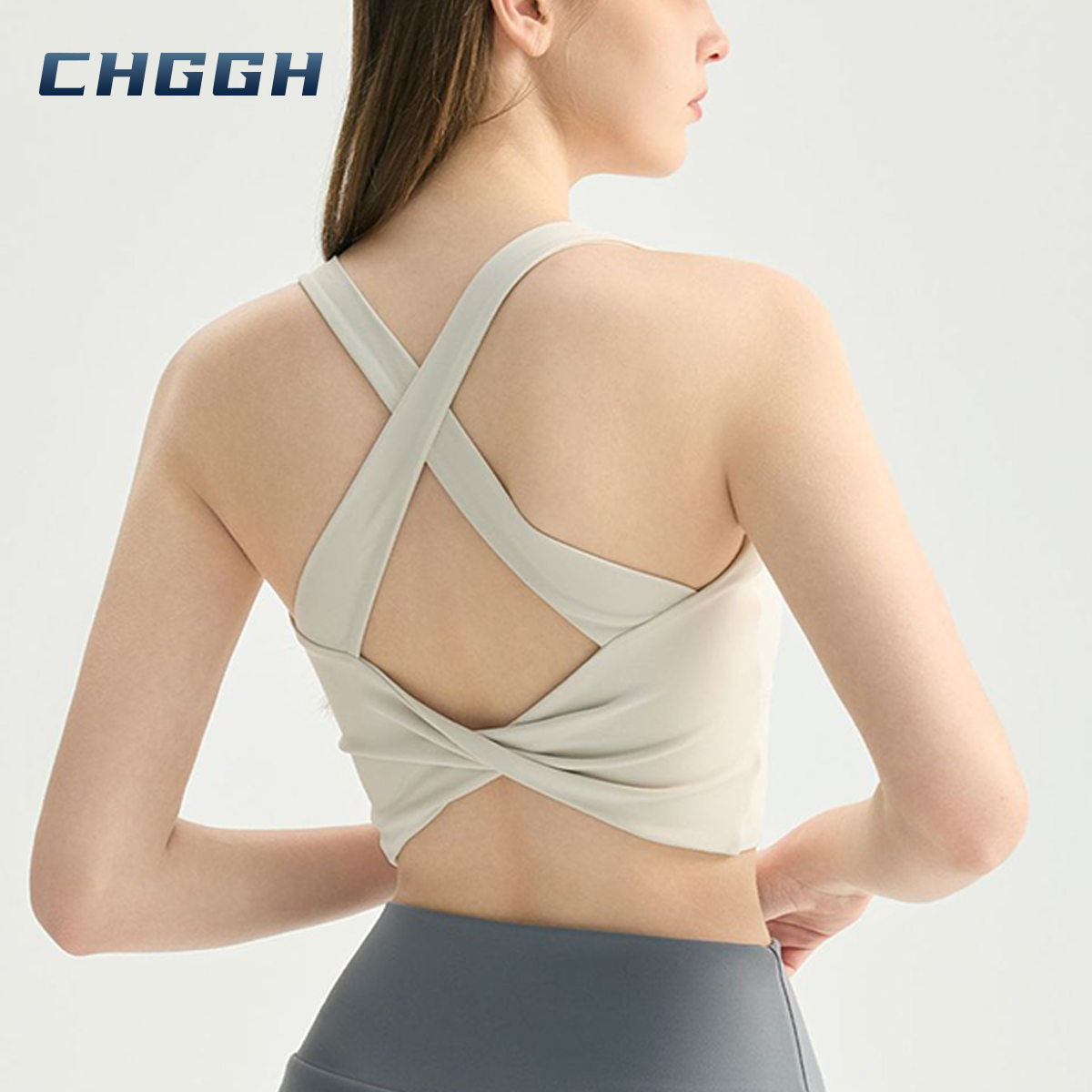 Twisted back sports bra