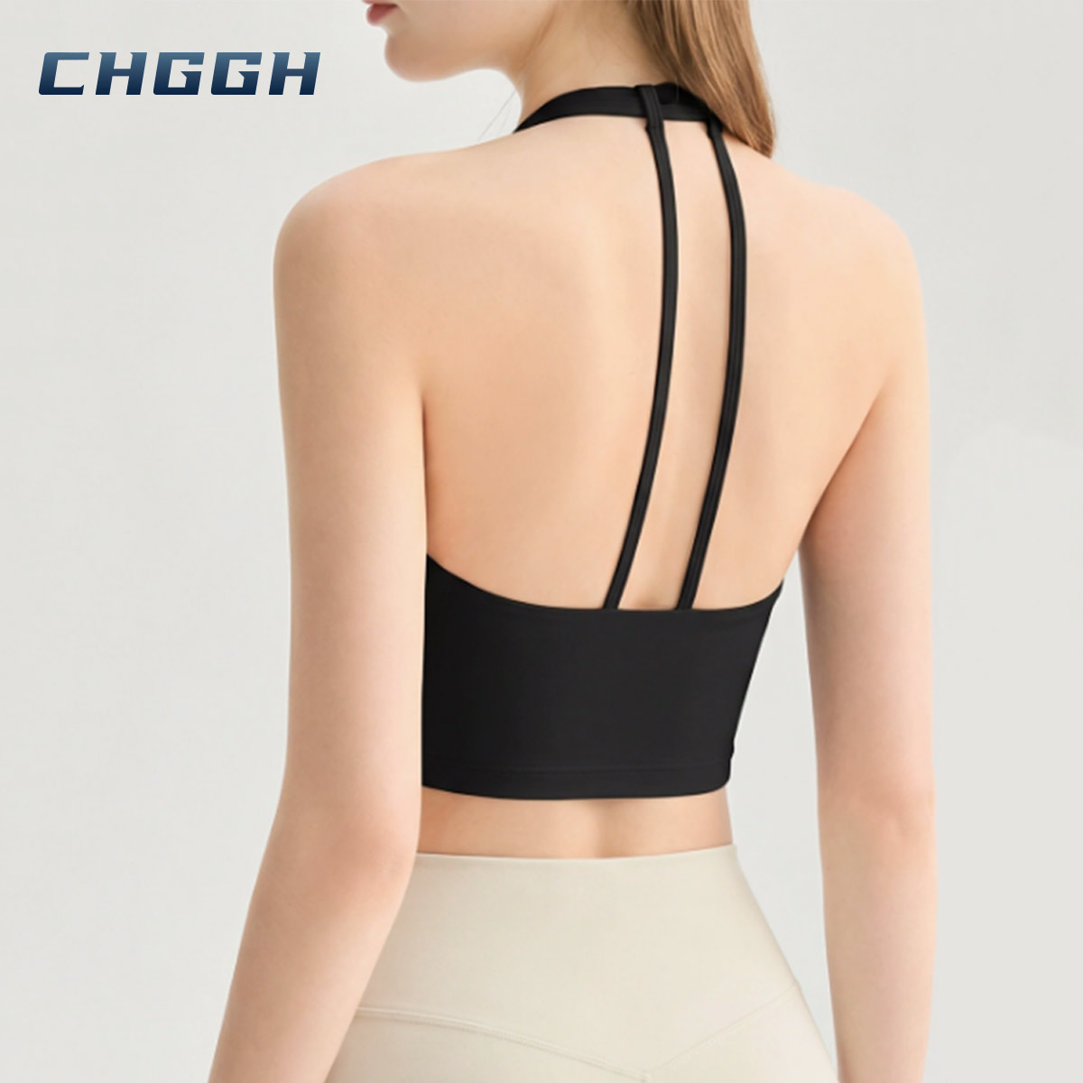 Halter neck sports bra