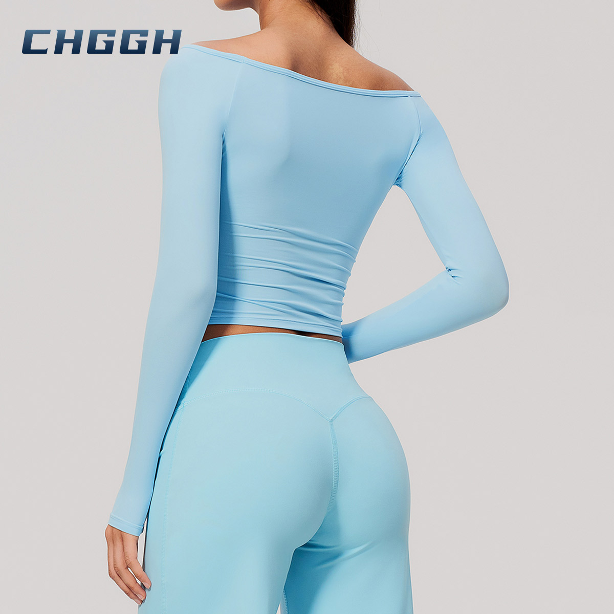 Brushed long-sleeve yoga top