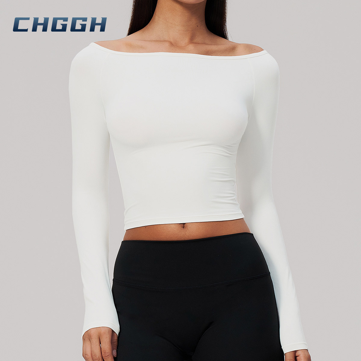 Brushed long-sleeve yoga top