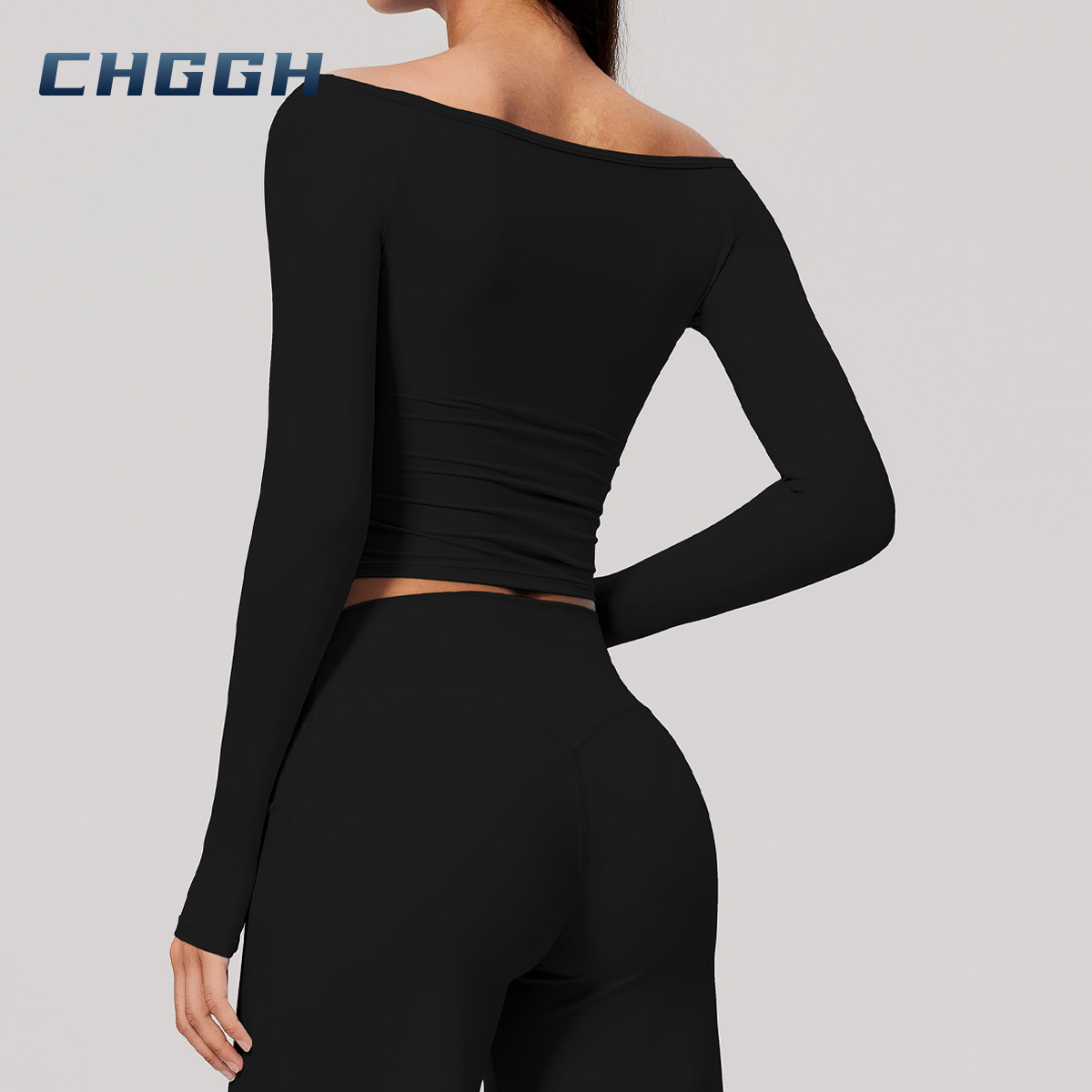 Brushed long-sleeve yoga top