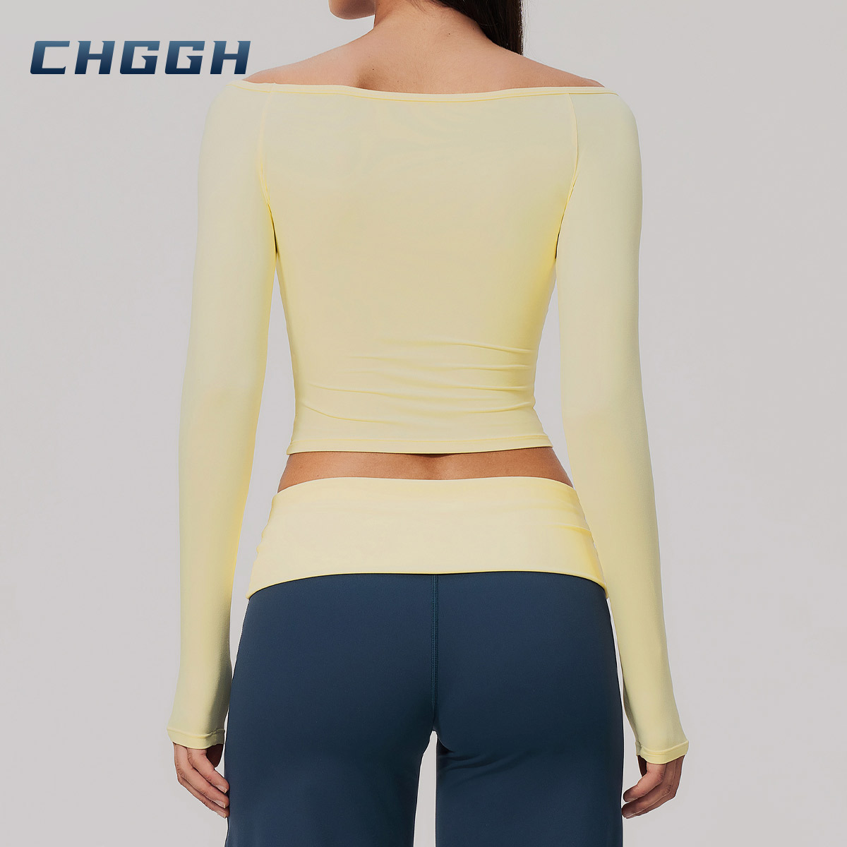 Brushed long-sleeve yoga top