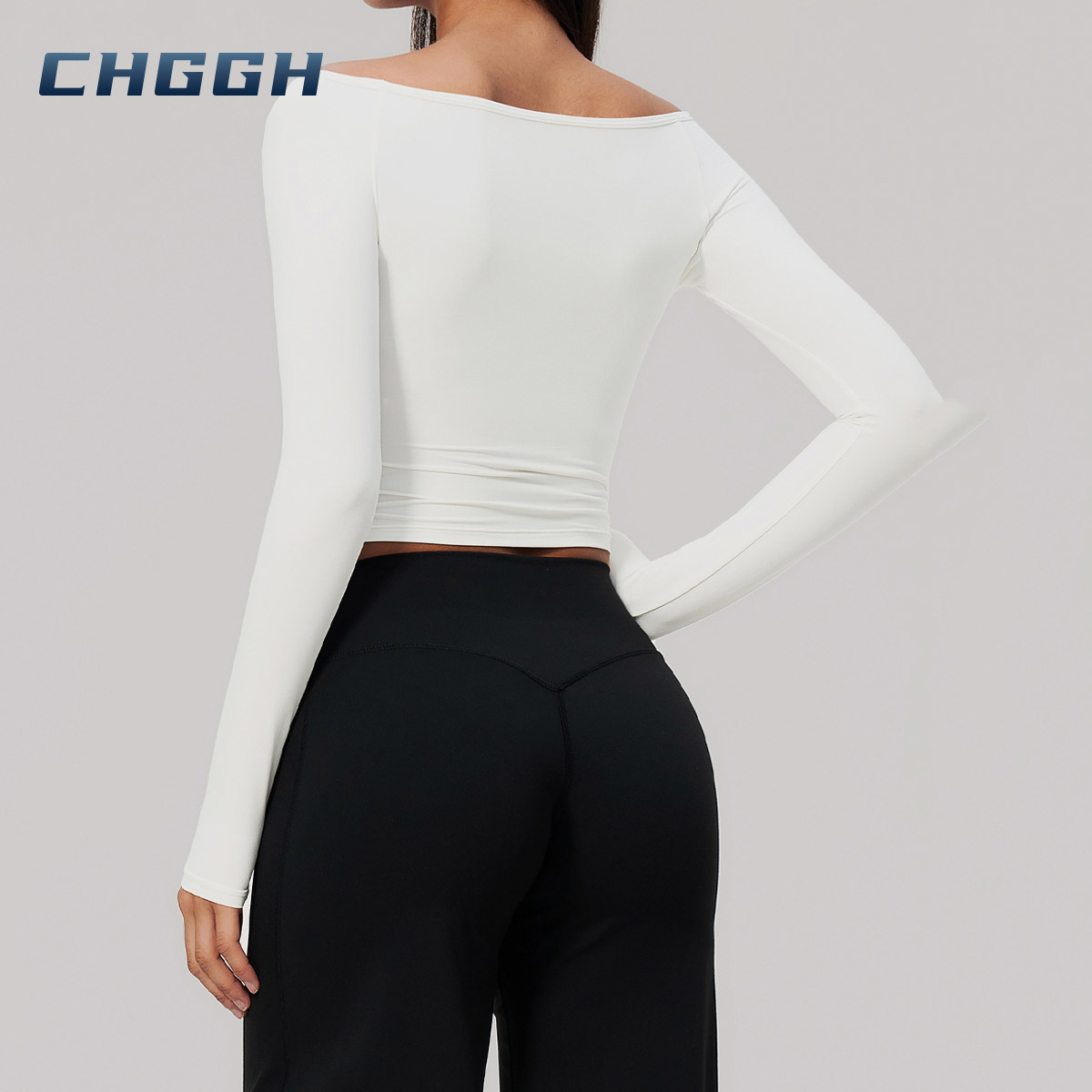 Brushed long-sleeve yoga top